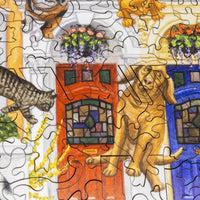 Raining Cats and Dogs (474 Piece Wooden Jigsaw Puzzle) - Nautilus Puzzles - Wooden Jigsaw Puzzles For Adults