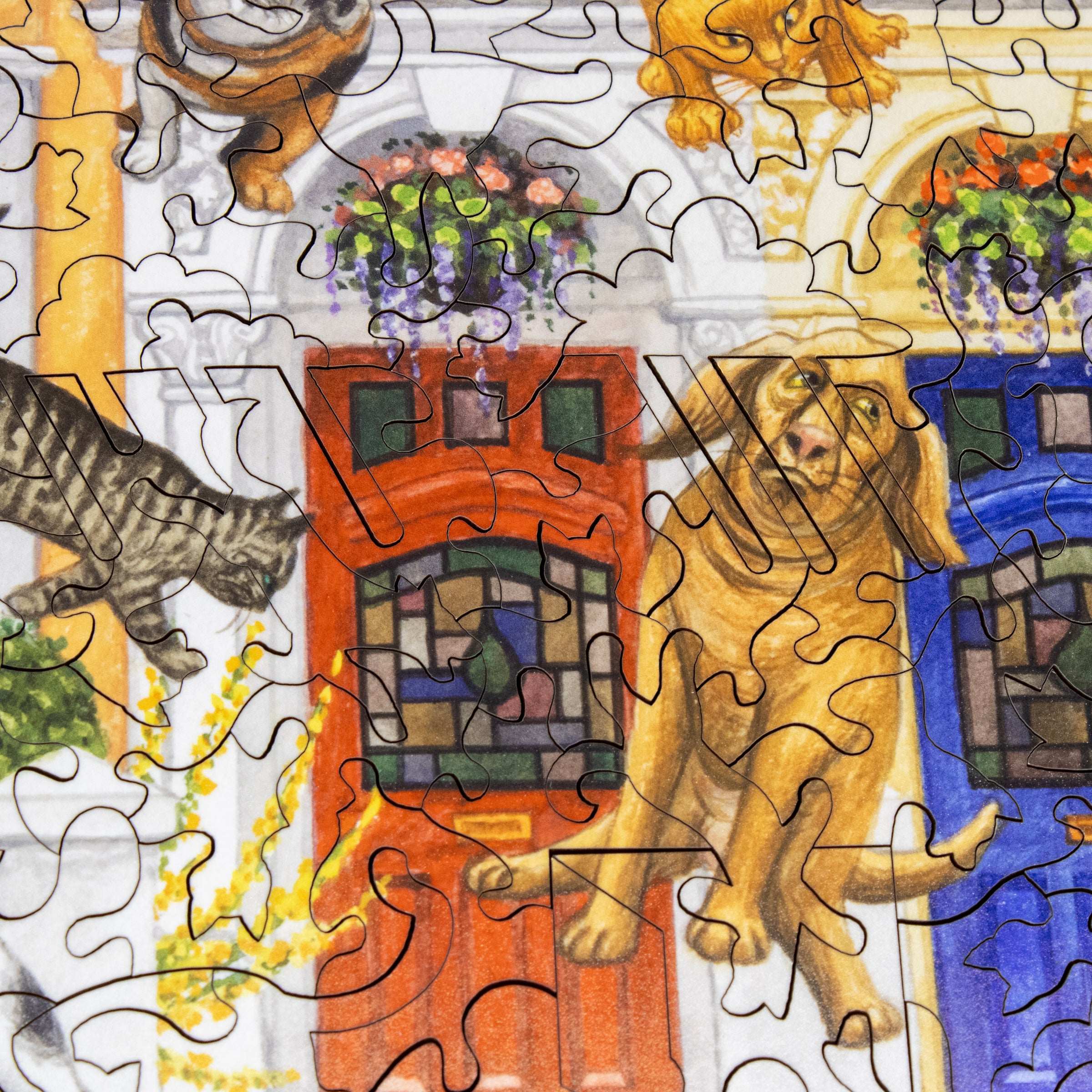 Raining Cats and Dogs (474 Piece Wooden Jigsaw Puzzle)