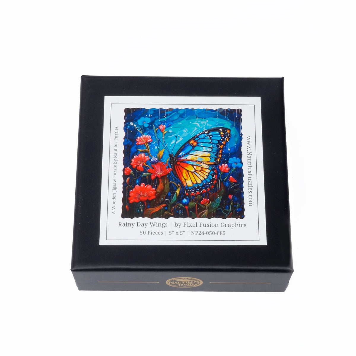 Rainy Day Wings (50 Piece Mini Wooden Jigsaw Puzzle) - Nautilus Puzzles - Wooden Jigsaw Puzzles For Adults