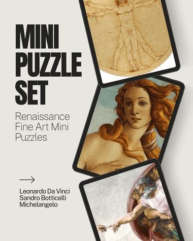 Renaissance Fine Art Mini Puzzle Set - Nautilus Puzzles - Wooden Jigsaw Puzzles For Adults