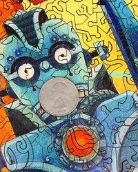 Robot Uprising - 494 Piece Wooden Jigsaw Puzzle - Nautilus Puzzles - Wooden Jigsaw Puzzles For Adults