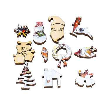 Rooftops (63 Piece Christmas Wooden Jigsaw Puzzle) - Nautilus Puzzles - Wooden Jigsaw Puzzles For Adults