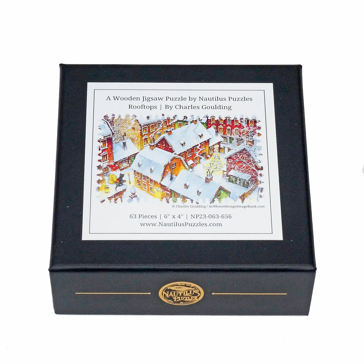 Rooftops (63 Piece Christmas Wooden Jigsaw Puzzle) - Nautilus Puzzles - Wooden Jigsaw Puzzles For Adults