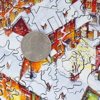 Rooftops (63 Piece Christmas Wooden Jigsaw Puzzle) - Nautilus Puzzles - Wooden Jigsaw Puzzles For Adults