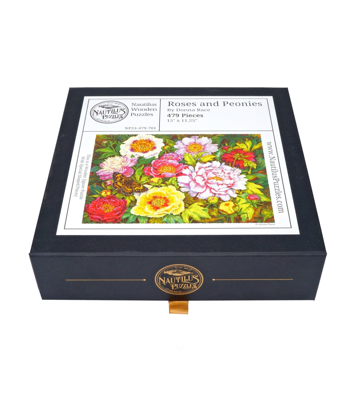 Roses and Peonies (479 Piece Wooden Jigsaw Puzzle) - Nautilus Puzzles - Wooden Jigsaw Puzzles For Adults