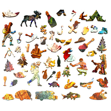 Roughing It? (479 Piece Wooden Jigsaw Puzzle) - Nautilus Puzzles - Wooden Jigsaw Puzzles For Adults