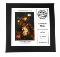 Scarecrow Magic (50 Piece Mini Halloween Wooden Jigsaw Puzzle) - Nautilus Puzzles - Wooden Jigsaw Puzzles For Adults