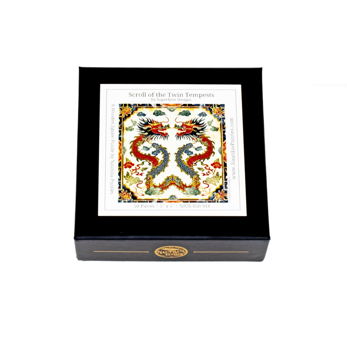 Scroll of the Twin Tempests (50 Piece MINI Wooden Jigsaw Puzzle) - Nautilus Puzzles - Wooden Jigsaw Puzzles For Adults