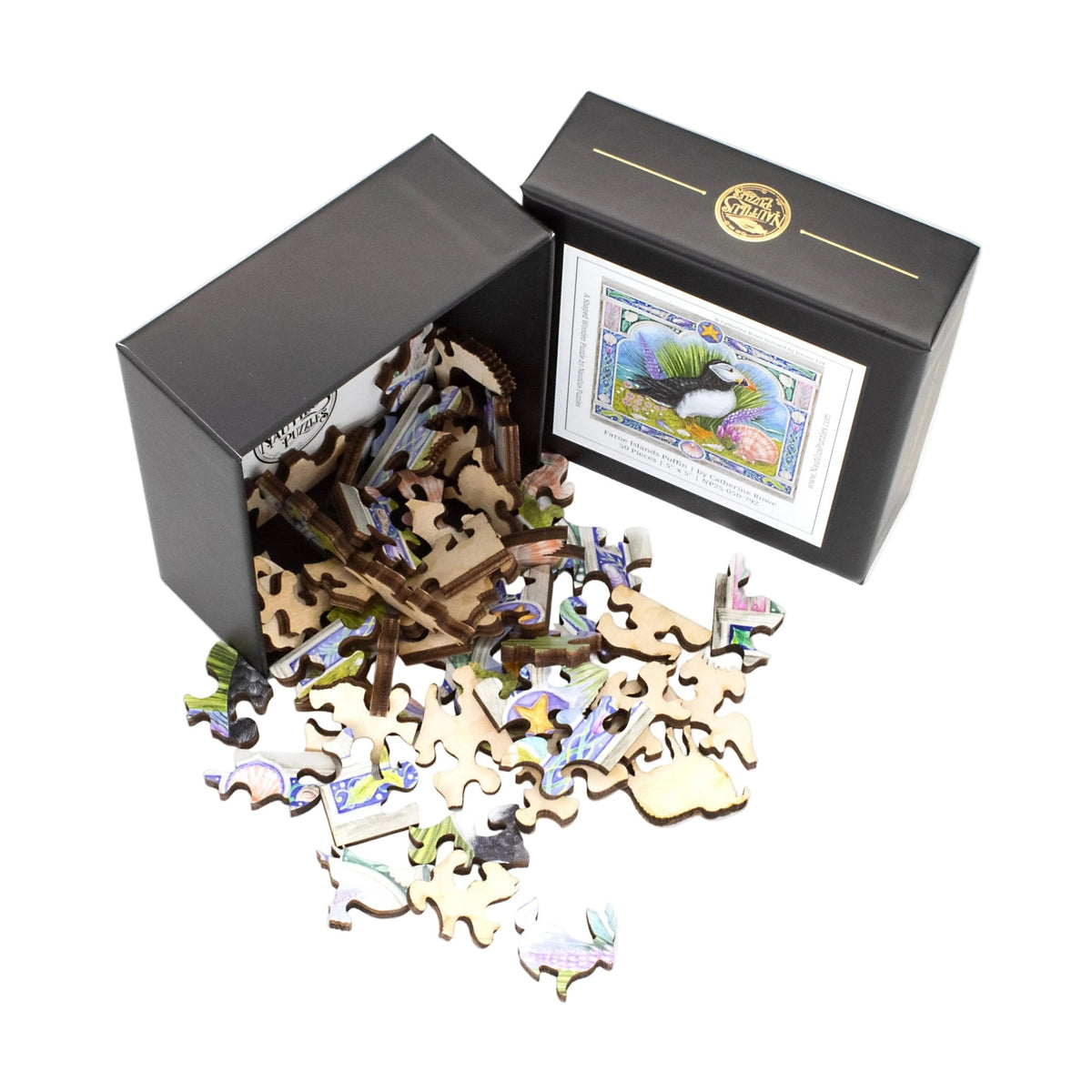 Sea Birds Mini Puzzle Set - Nautilus Puzzles - Wooden Jigsaw Puzzles For Adults