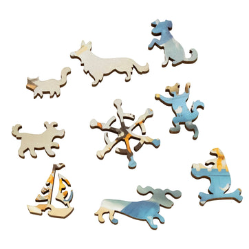 Sea Dogs (50 Piece Mini Wooden Jigsaw Puzzle) - Nautilus Puzzles - Wooden Jigsaw Puzzles For Adults