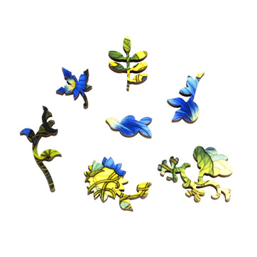 September - Morning Glory (50 Piece Round Mini Wooden Jigsaw Puzzle) - Nautilus Puzzles - Wooden Jigsaw Puzzles For Adults