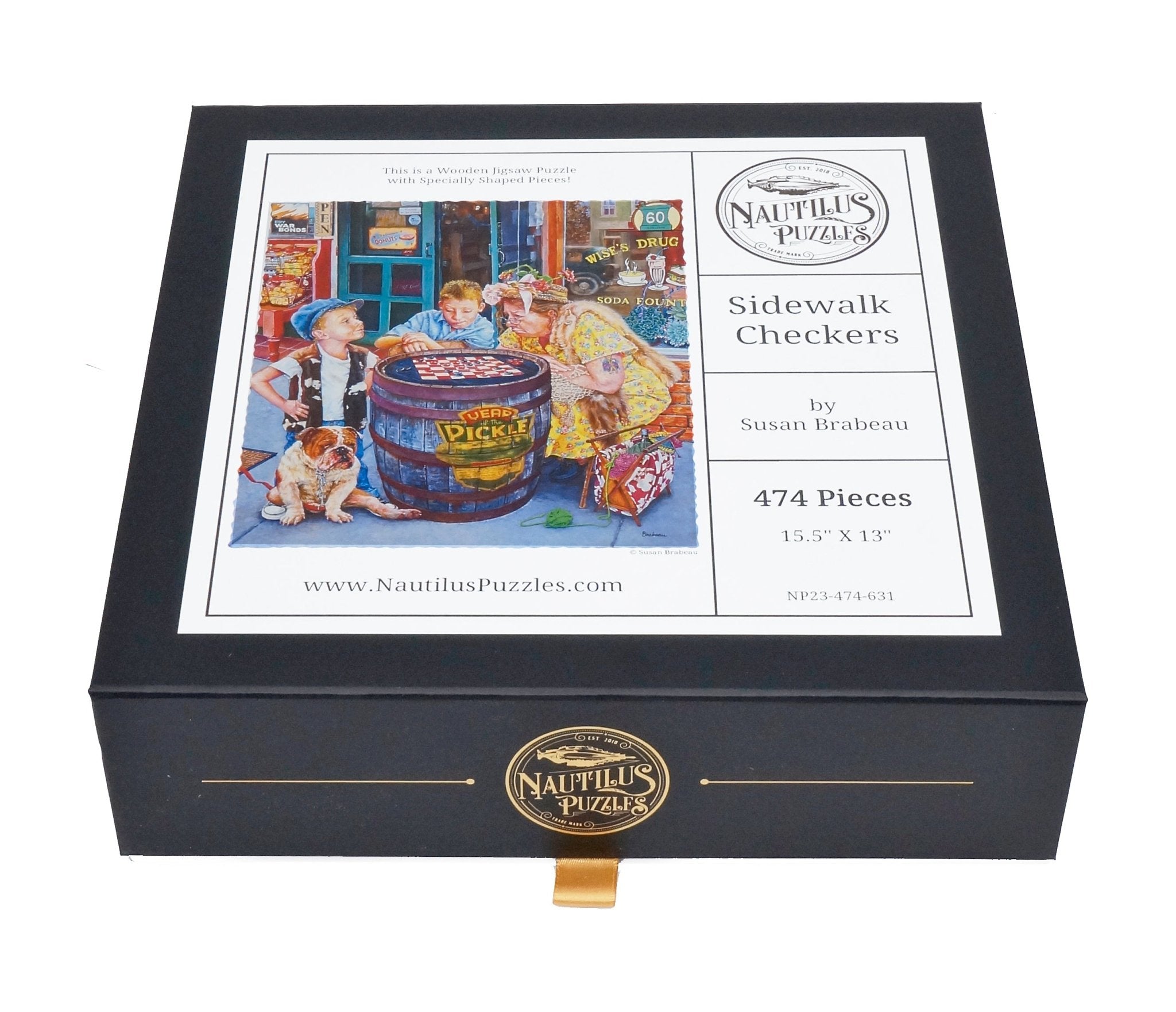 Sidewalk Checkers (474 Piece Wooden Jigsaw Puzzle) - Nautilus Puzzles - Wooden Jigsaw Puzzles For Adults