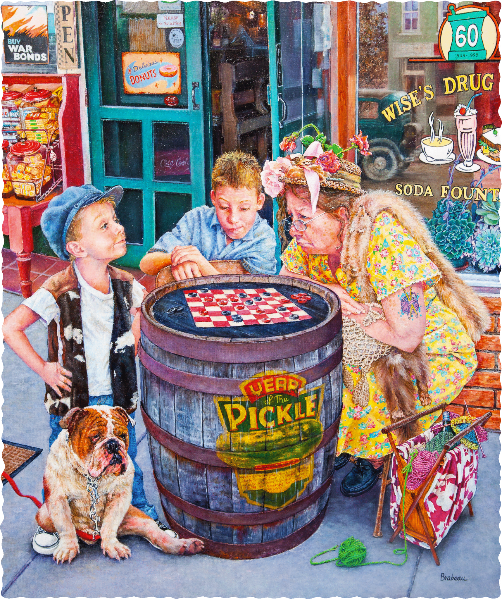 Sidewalk Checkers (474 Piece Wooden Jigsaw Puzzle) - Nautilus Puzzles - Wooden Jigsaw Puzzles For Adults