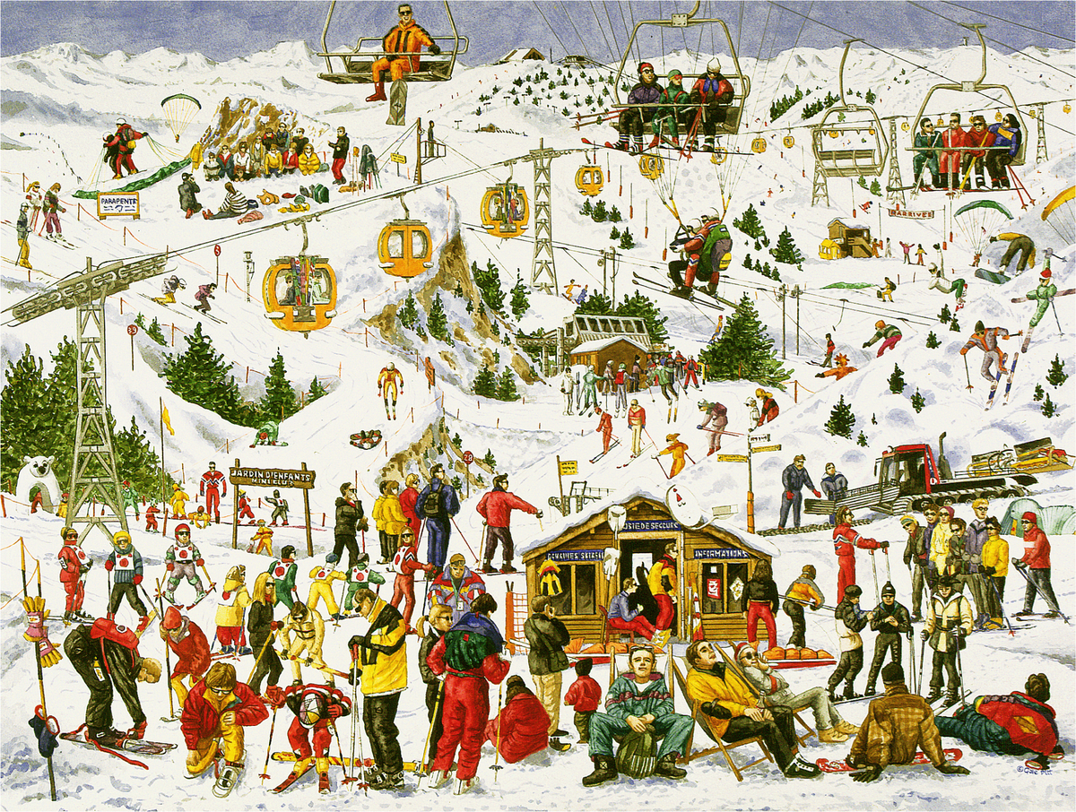 Ski-nanigans | 1000 Piece Wooden Puzzle - Nautilus Puzzles - Wooden Jigsaw Puzzles For Adults