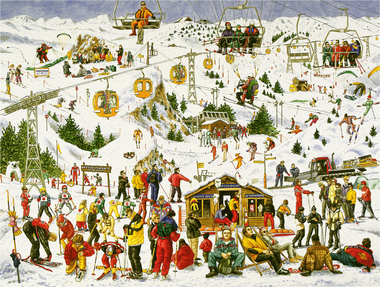 Ski-nanigans | 1000 Piece Wooden Puzzle - Nautilus Puzzles - Wooden Jigsaw Puzzles For Adults