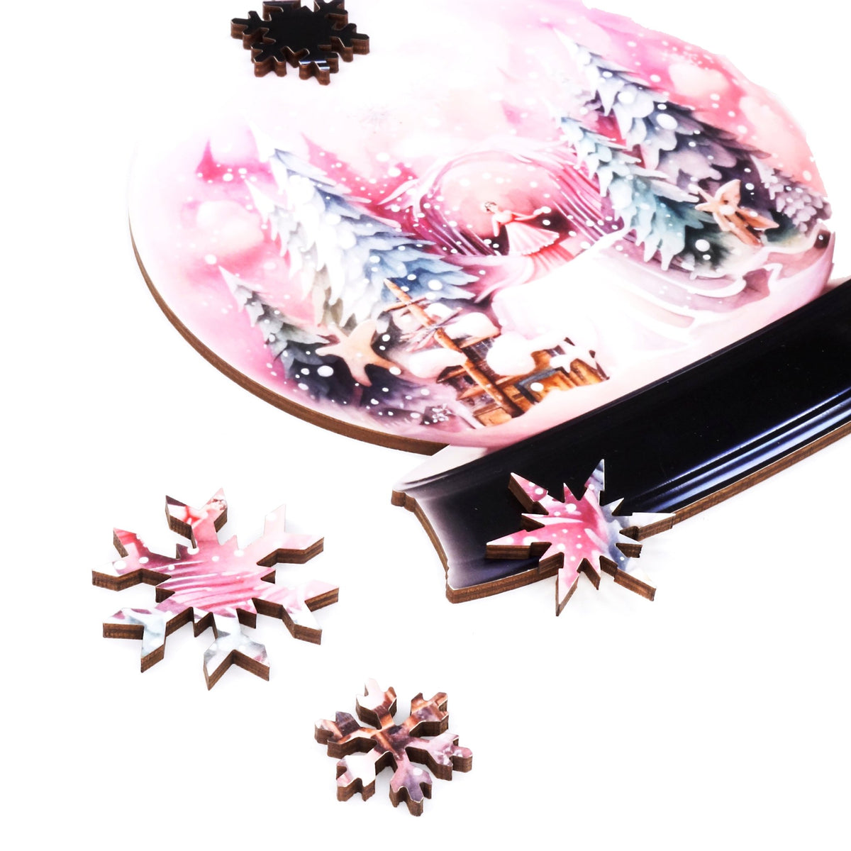 Snow Daydreams (79 Piece Shaped Mini Wooden Jigsaw Puzzle) - Nautilus Puzzles - Wooden Jigsaw Puzzles For Adults
