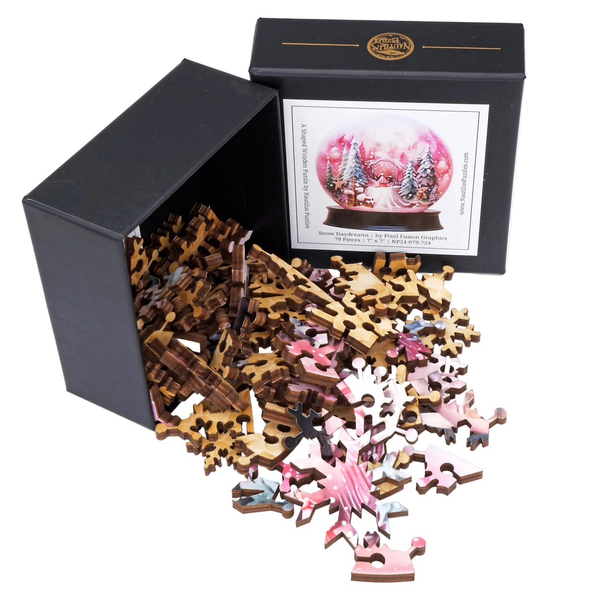 Snow Daydreams (79 Piece Shaped Mini Wooden Jigsaw Puzzle) - Nautilus Puzzles - Wooden Jigsaw Puzzles For Adults