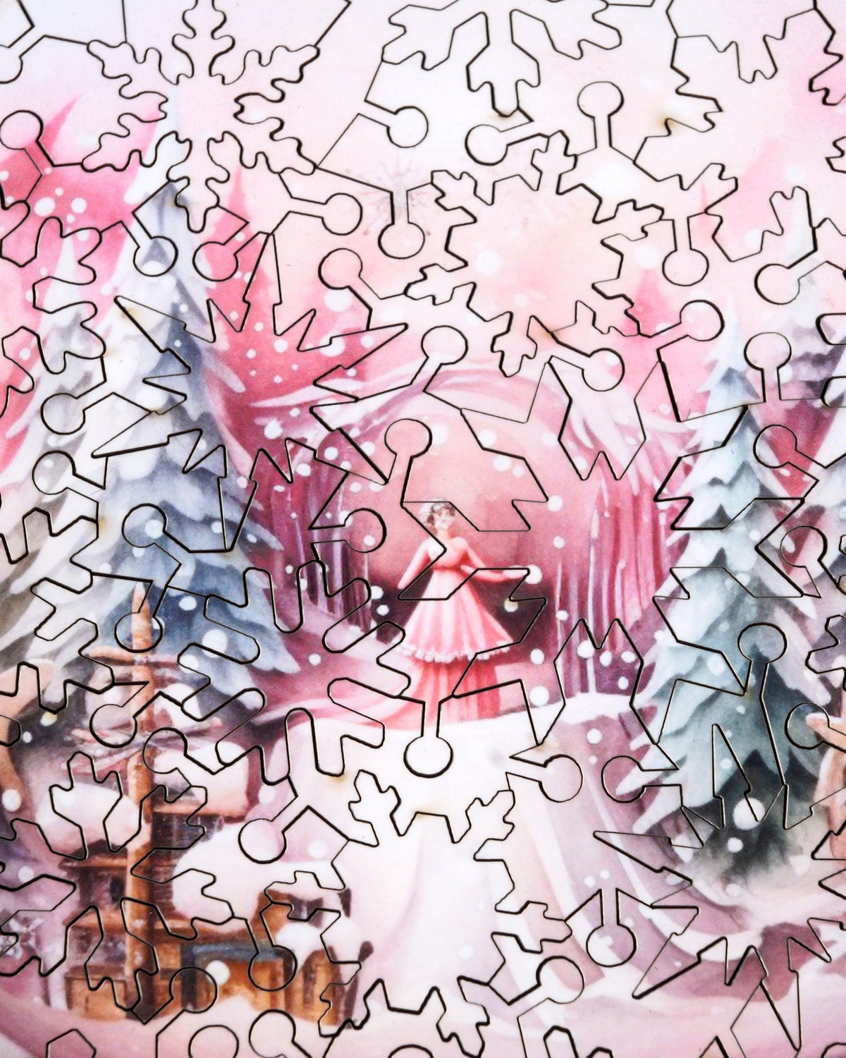 Snow Daydreams (79 Piece Shaped Mini Wooden Jigsaw Puzzle) - Nautilus Puzzles - Wooden Jigsaw Puzzles For Adults