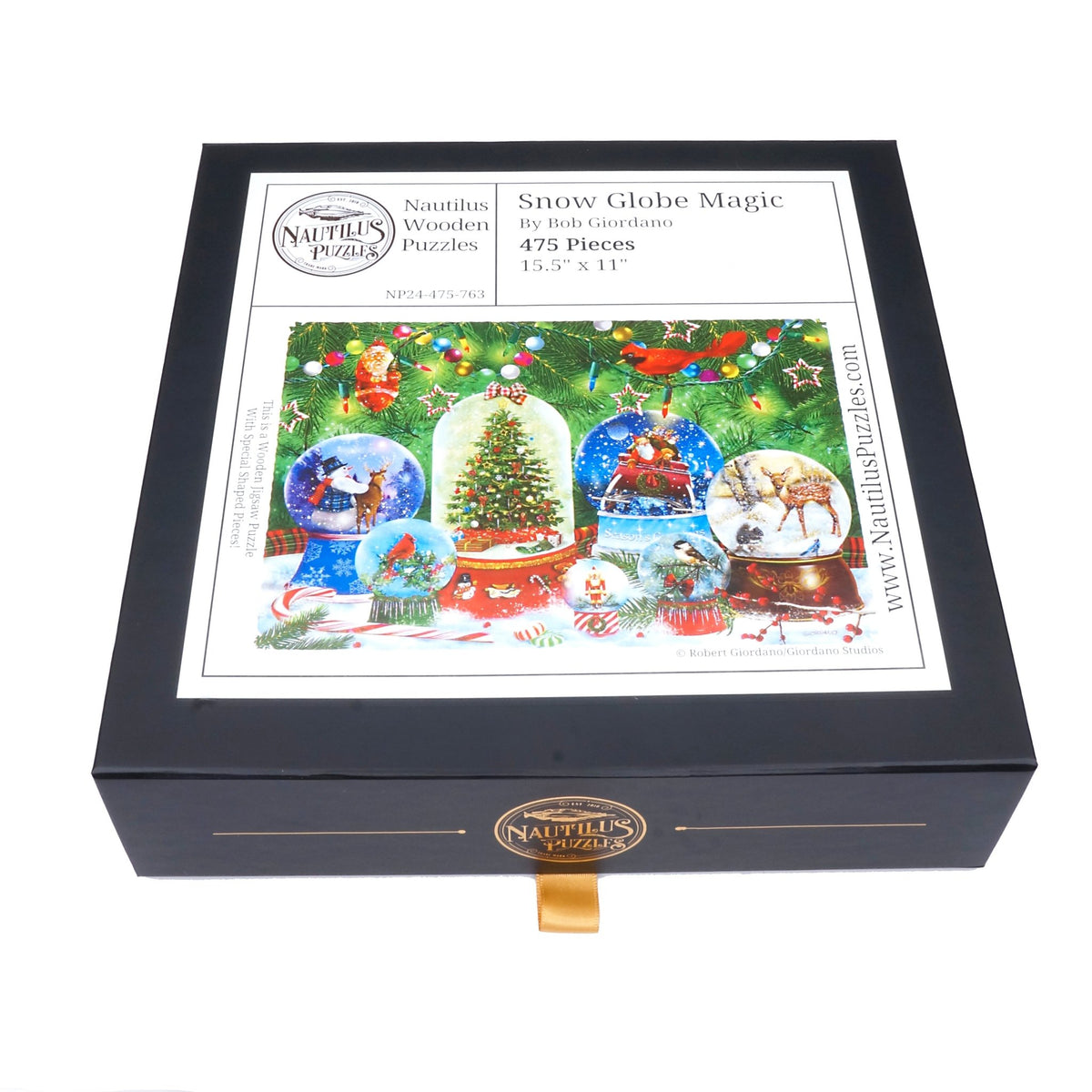 Snow Globe Magic (475 Piece Christmas Wooden Jigsaw Puzzle) - Nautilus Puzzles - Wooden Jigsaw Puzzles For Adults