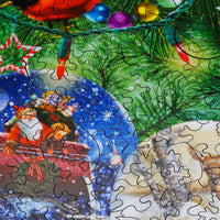 Snow Globe Magic (475 Piece Christmas Wooden Jigsaw Puzzle) - Nautilus Puzzles - Wooden Jigsaw Puzzles For Adults