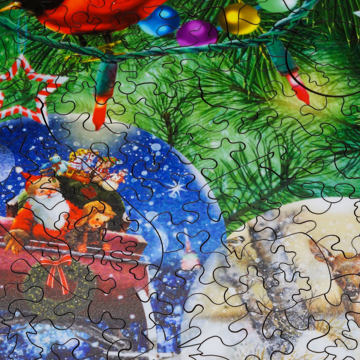 Snow Globe Magic (475 Piece Christmas Wooden Jigsaw Puzzle) - Nautilus Puzzles - Wooden Jigsaw Puzzles For Adults