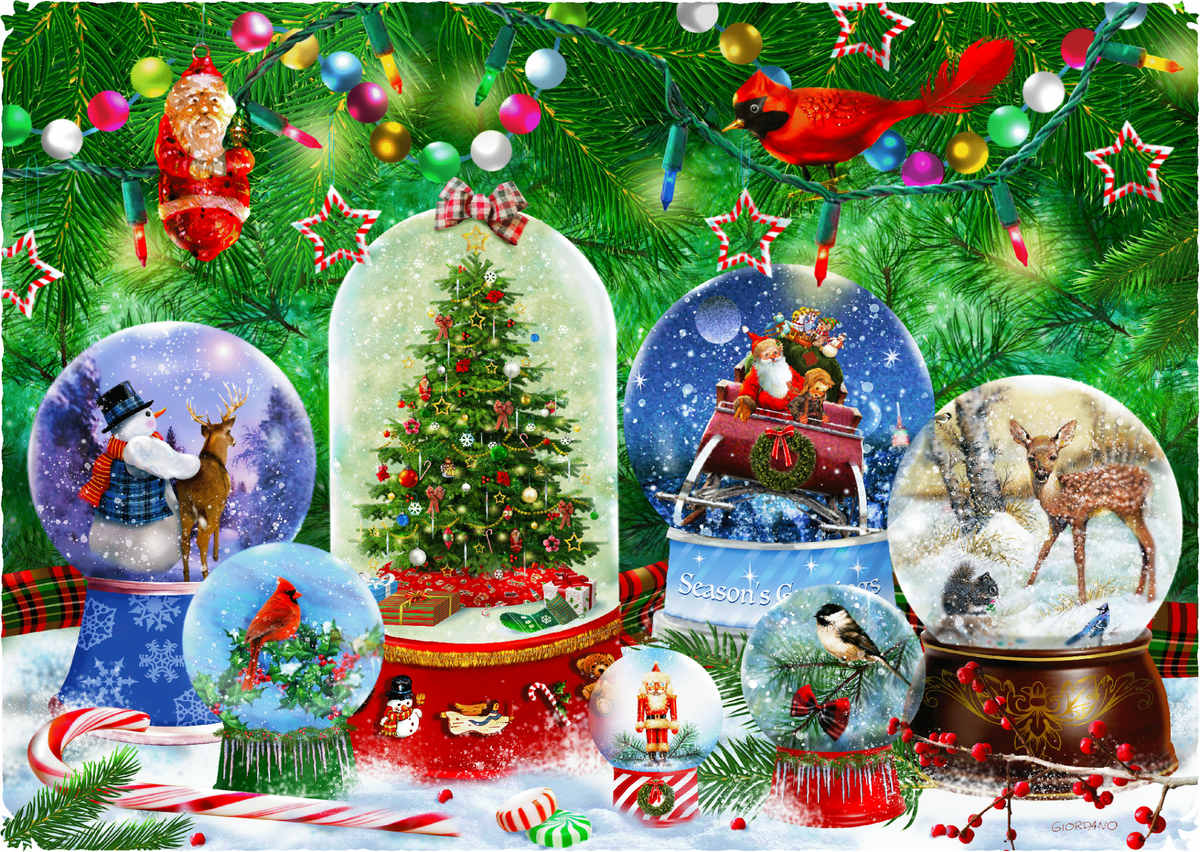 Snow Globe Magic (475 Piece Christmas Wooden Jigsaw Puzzle) - Nautilus Puzzles - Wooden Jigsaw Puzzles For Adults