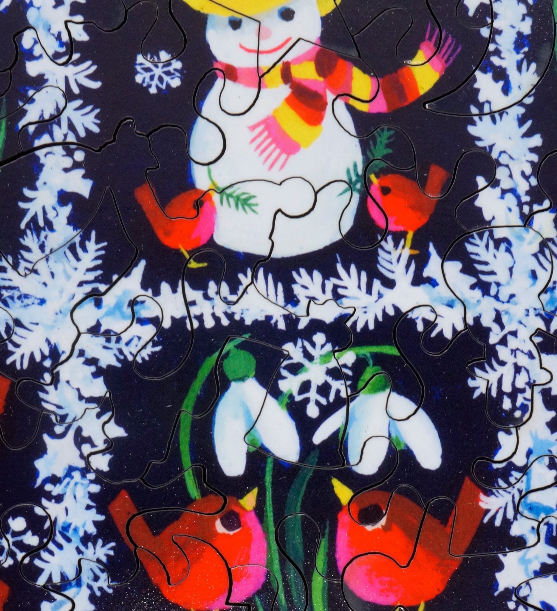 Snowdrops & Snowmen (50 Piece Mini Wooden Jigsaw Puzzle) - Nautilus Puzzles - Wooden Jigsaw Puzzles For Adults