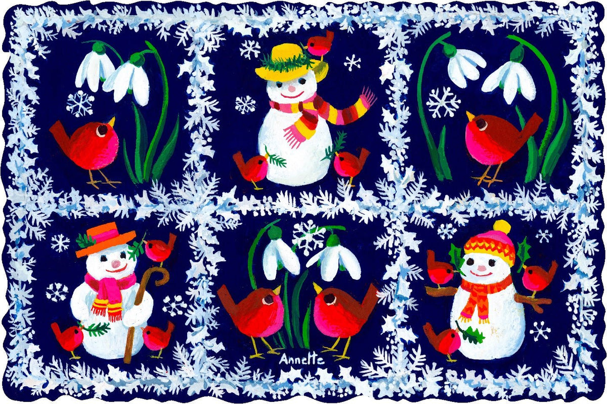 Snowdrops & Snowmen (50 Piece Mini Wooden Jigsaw Puzzle) - Nautilus Puzzles - Wooden Jigsaw Puzzles For Adults