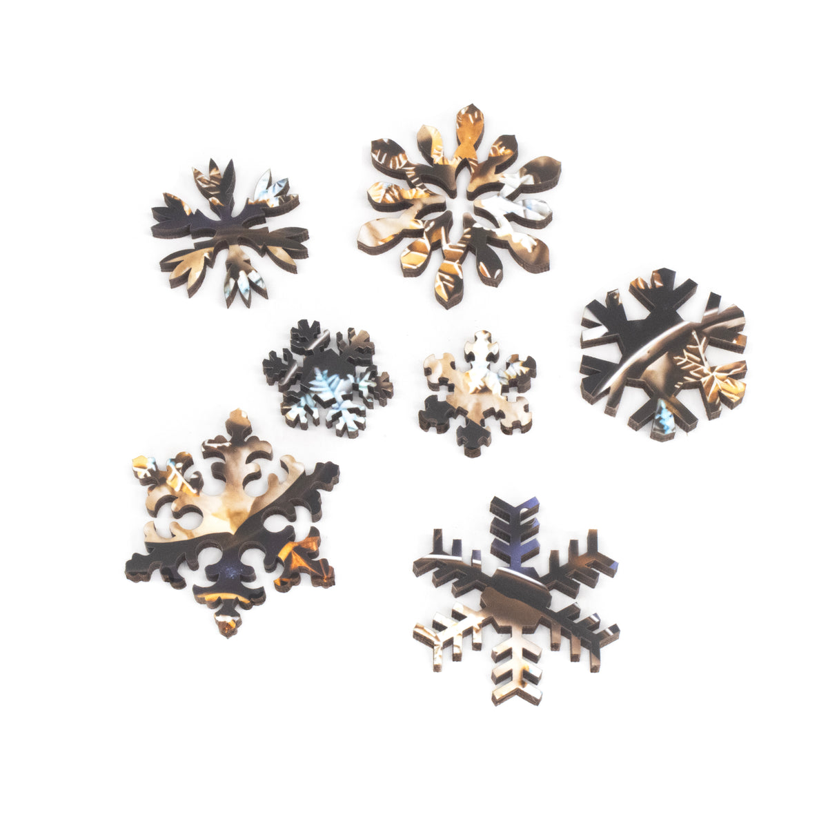 Snowflake Sweets (50 Piece Mini Wooden Jigsaw Puzzle) - Nautilus Puzzles - Wooden Jigsaw Puzzles For Adults