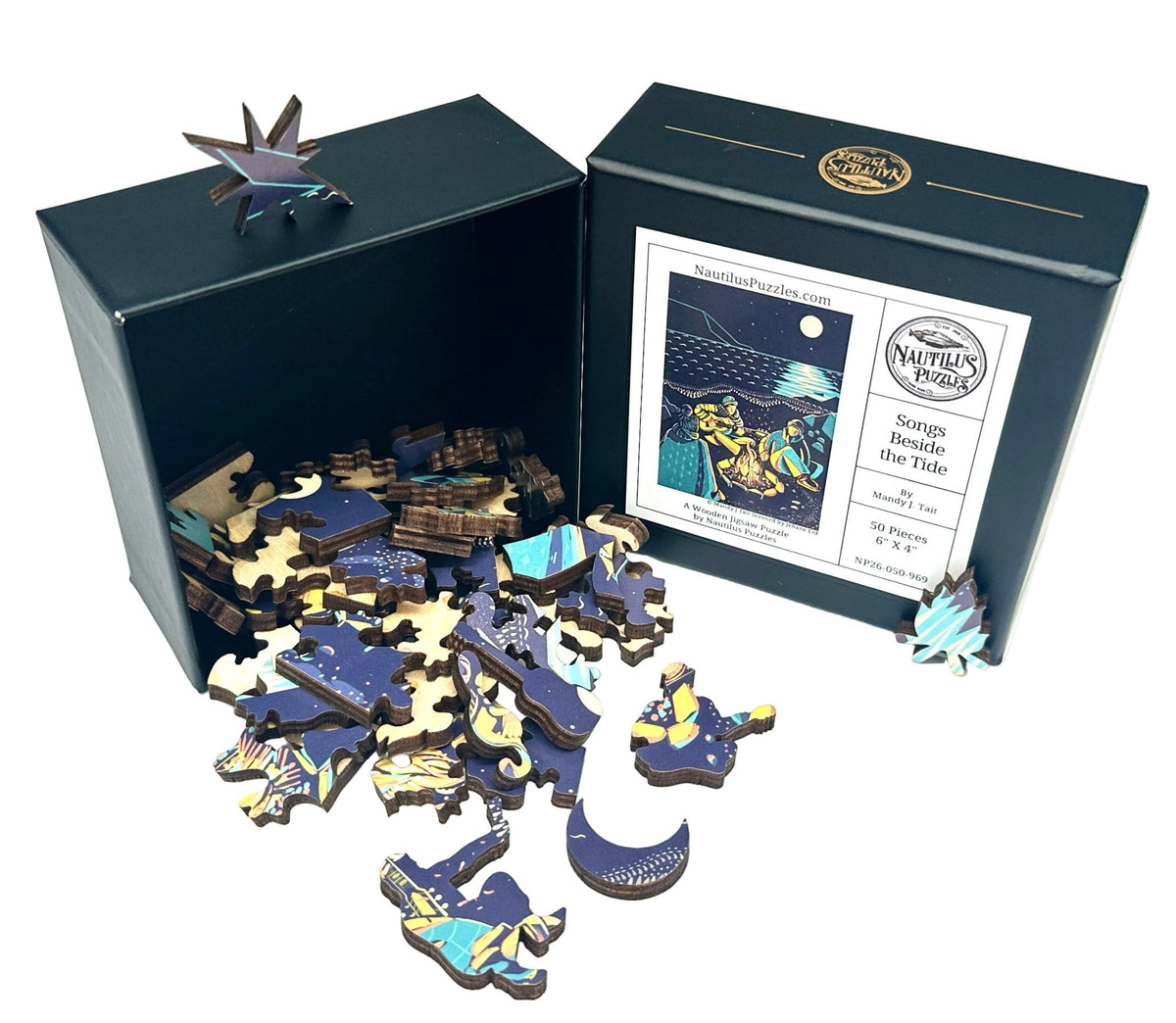 Songs Beside the Tide (50 Piece Mini Wooden Jigsaw Puzzle) - Nautilus Puzzles - Wooden Jigsaw Puzzles For Adults