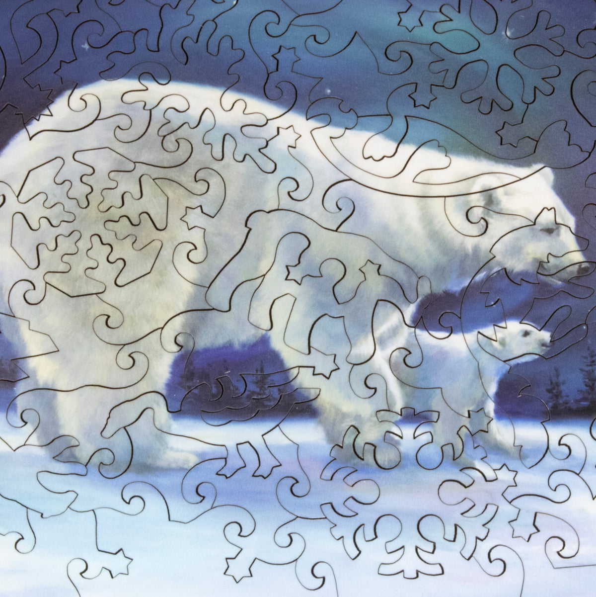 Star Bright - Polar Delight (54 Piece Mini Wooden Jigsaw Puzzle) - Nautilus Puzzles - Wooden Jigsaw Puzzles For Adults