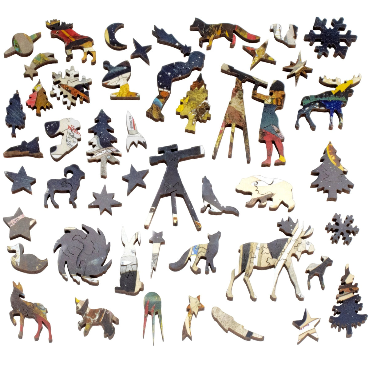 Stargazing (389 Piece Shaped Wooden Jigsaw Puzzle) - Nautilus Puzzles - Wooden Jigsaw Puzzles For Adults