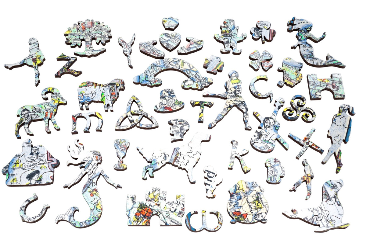 Story Map of Ireland (547 Piece Wooden Jigsaw Puzzle) - Nautilus Puzzles - Wooden Jigsaw Puzzles For Adults