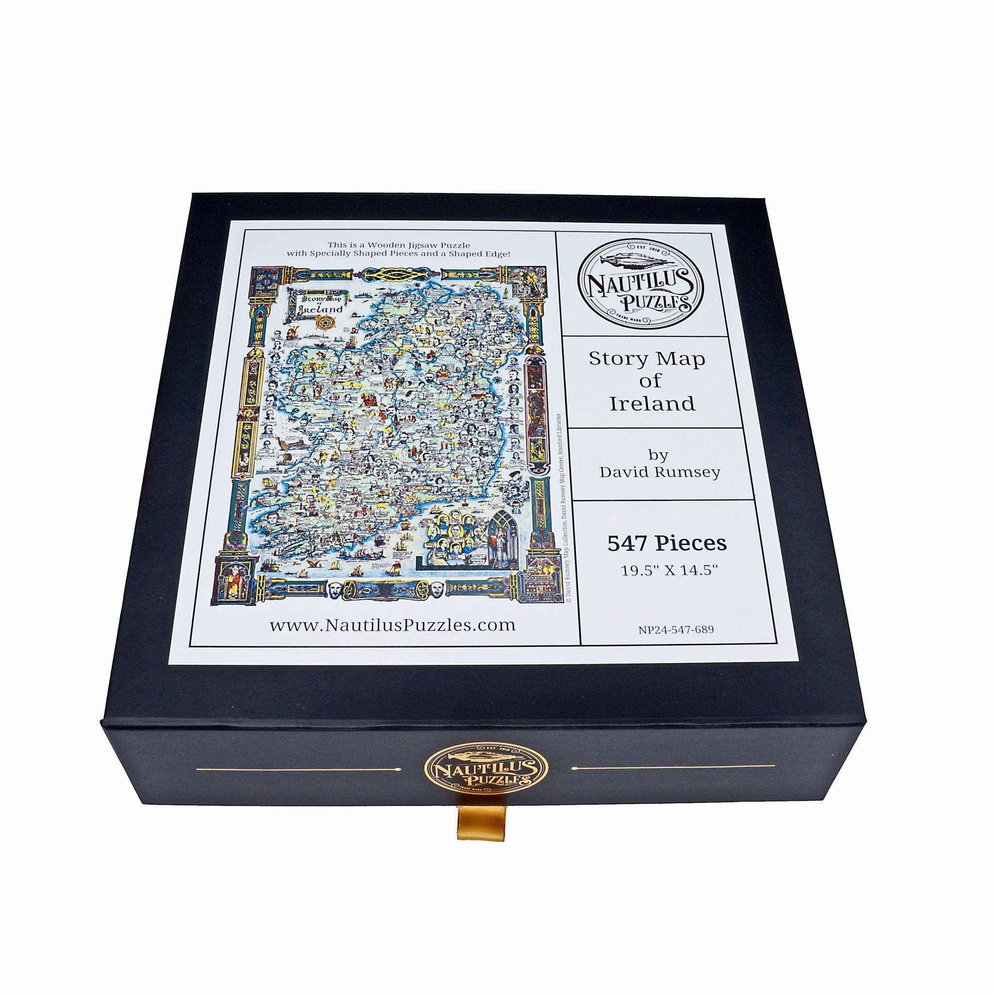Story Map of Ireland (547 Piece Wooden Jigsaw Puzzle) - Nautilus Puzzles - Wooden Jigsaw Puzzles For Adults