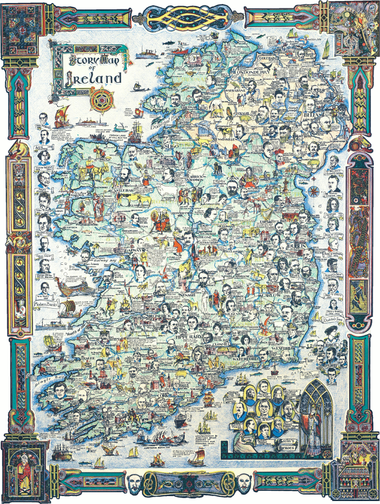 Story Map of Ireland (547 Piece Wooden Jigsaw Puzzle) - Nautilus Puzzles - Wooden Jigsaw Puzzles For Adults