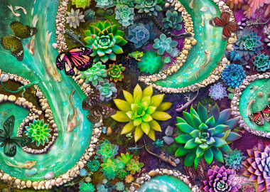 Succulent Swirl (479 Piece Wooden Jigsaw Puzzle) - Nautilus Puzzles - Wooden Jigsaw Puzzles For Adults