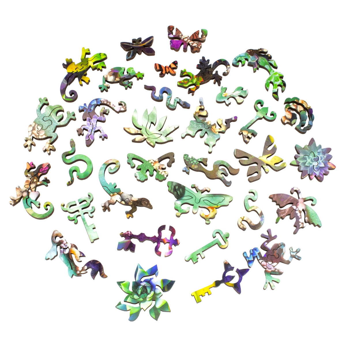 Succulent Swirl (479 Piece Wooden Jigsaw Puzzle) - Nautilus Puzzles - Wooden Jigsaw Puzzles For Adults