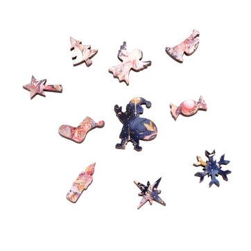 Sugar Plum Sparkles (50 Piece Mini Christmas Wooden Jigsaw Puzzle) - Nautilus Puzzles - Wooden Jigsaw Puzzles For Adults
