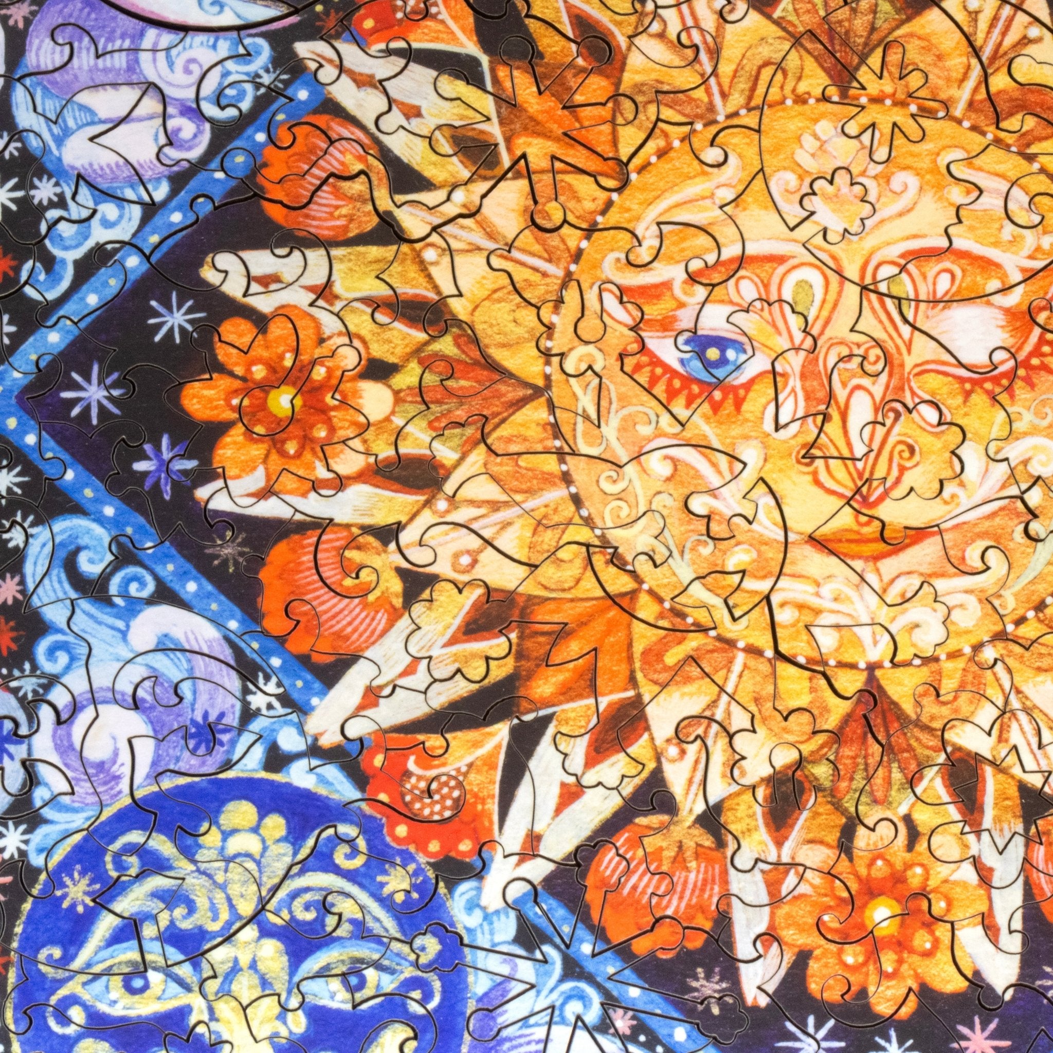 Sun, Moon, and Stars (484 Piece Wooden Jigsaw Puzzle) - Nautilus Puzzles - Wooden Jigsaw Puzzles For Adults