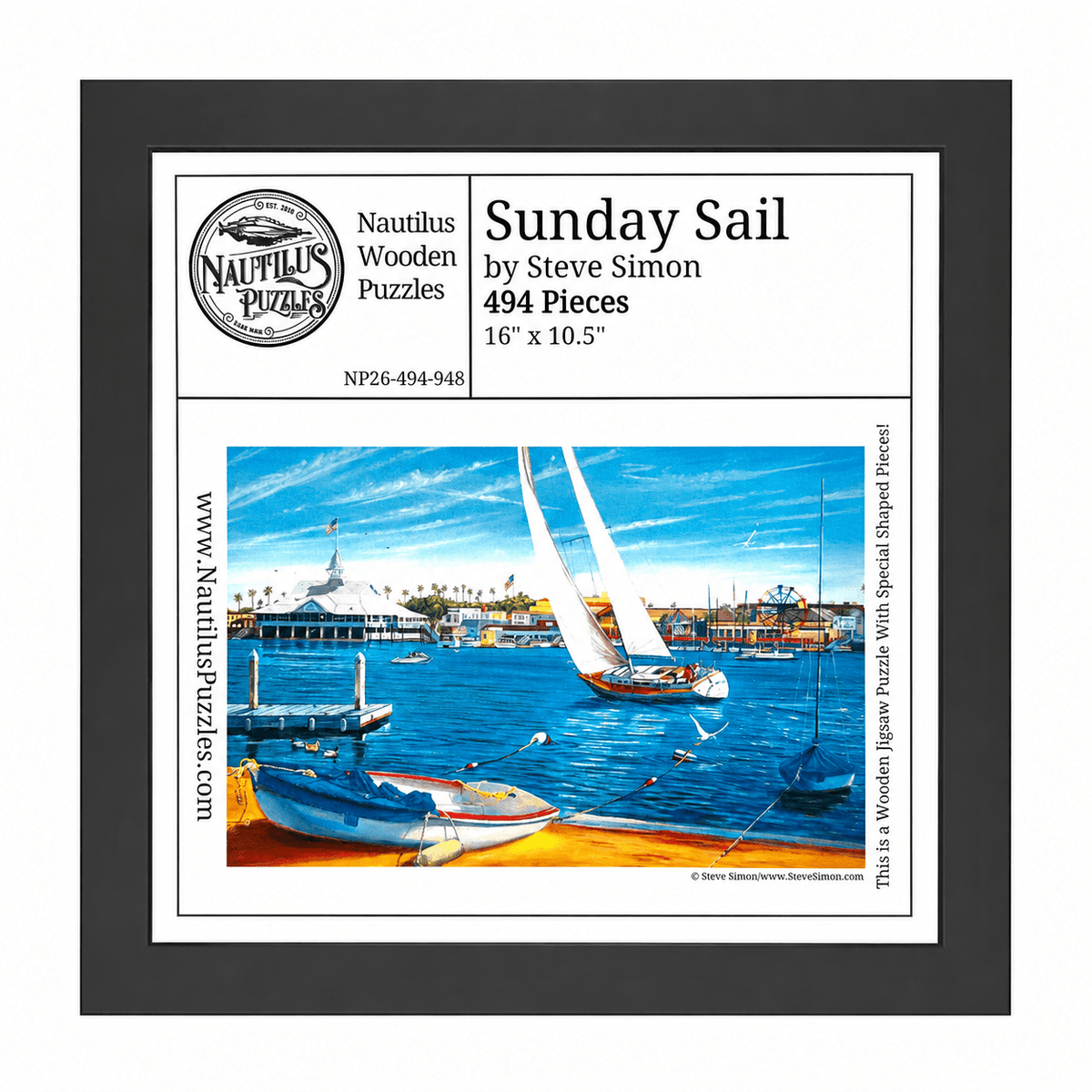 Sunday Sail (494 Piece Wooden Jigsaw Puzzle) - Nautilus Puzzles - Wooden Jigsaw Puzzles For Adults