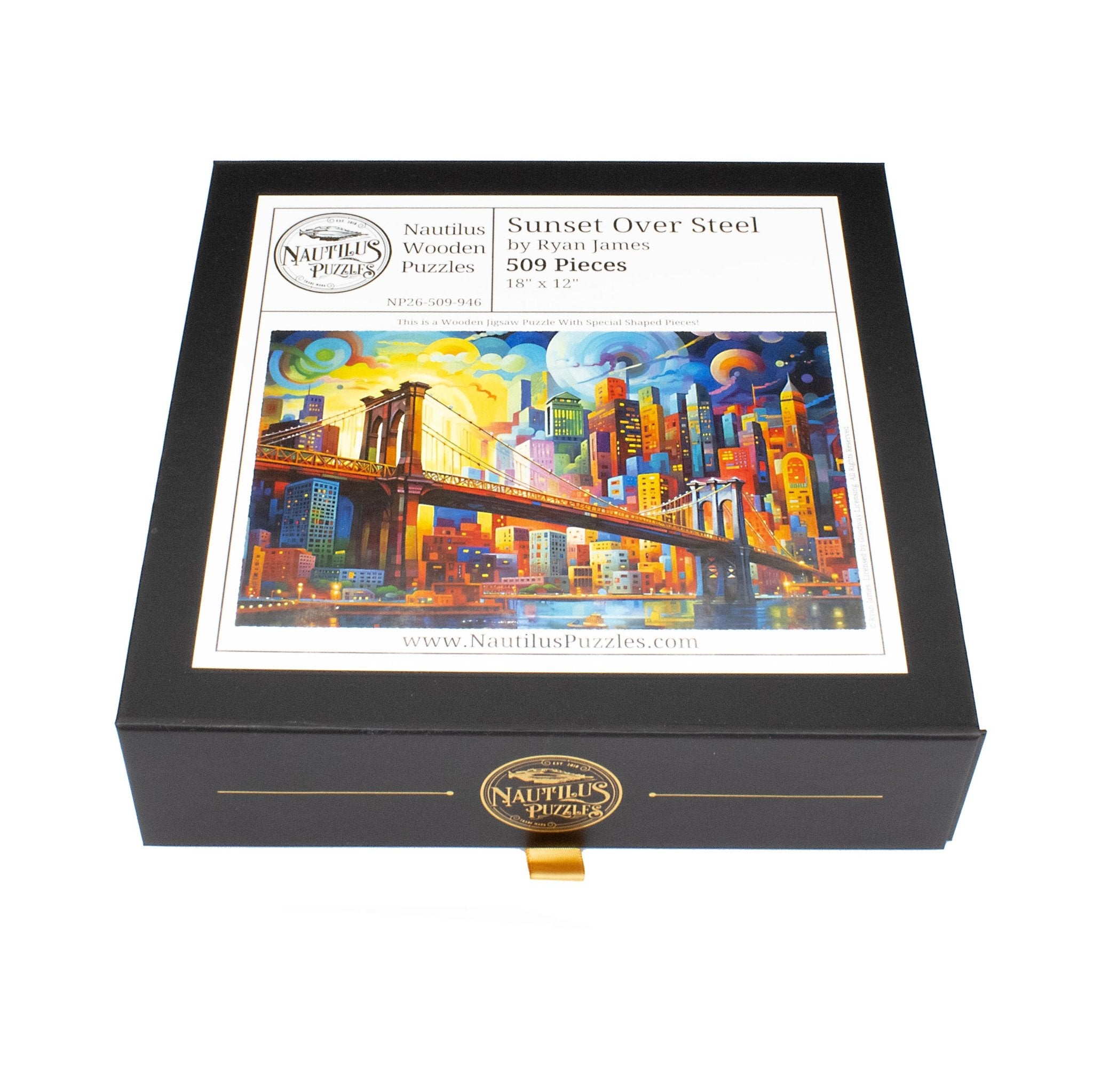 Sunset Over Steel (509 Piece Wooden Jigsaw Puzzle) - Nautilus Puzzles - Wooden Jigsaw Puzzles For Adults
