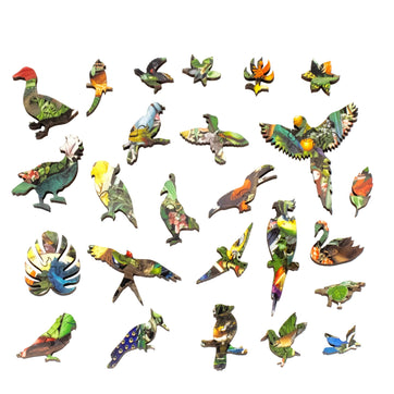 Symphony of Feathers (504 Piece Wooden Jigsaw Puzzle) - Nautilus Puzzles - Wooden Jigsaw Puzzles For Adults
