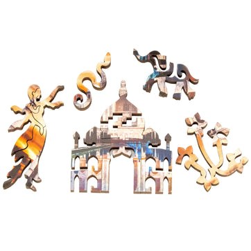 Taj Mahal (50 Piece Mini Wooden Jigsaw Puzzle) - Nautilus Puzzles - Wooden Jigsaw Puzzles For Adults