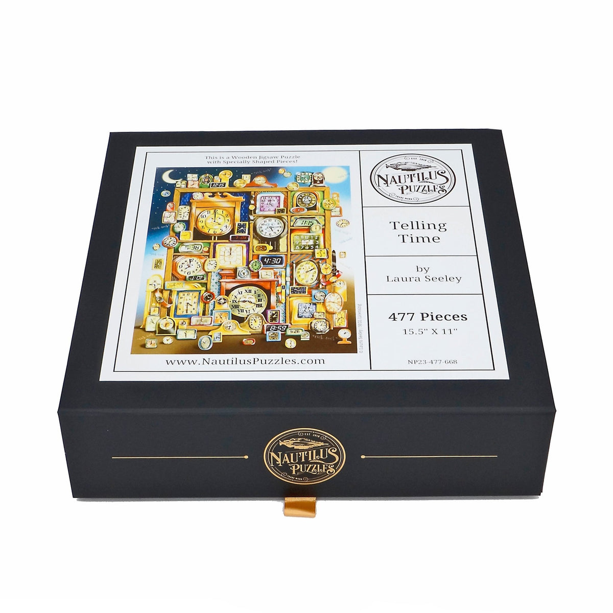 Telling Time - 477 Piece Wooden Jigsaw Puzzle - Nautilus Puzzles - Wooden Jigsaw Puzzles For Adults