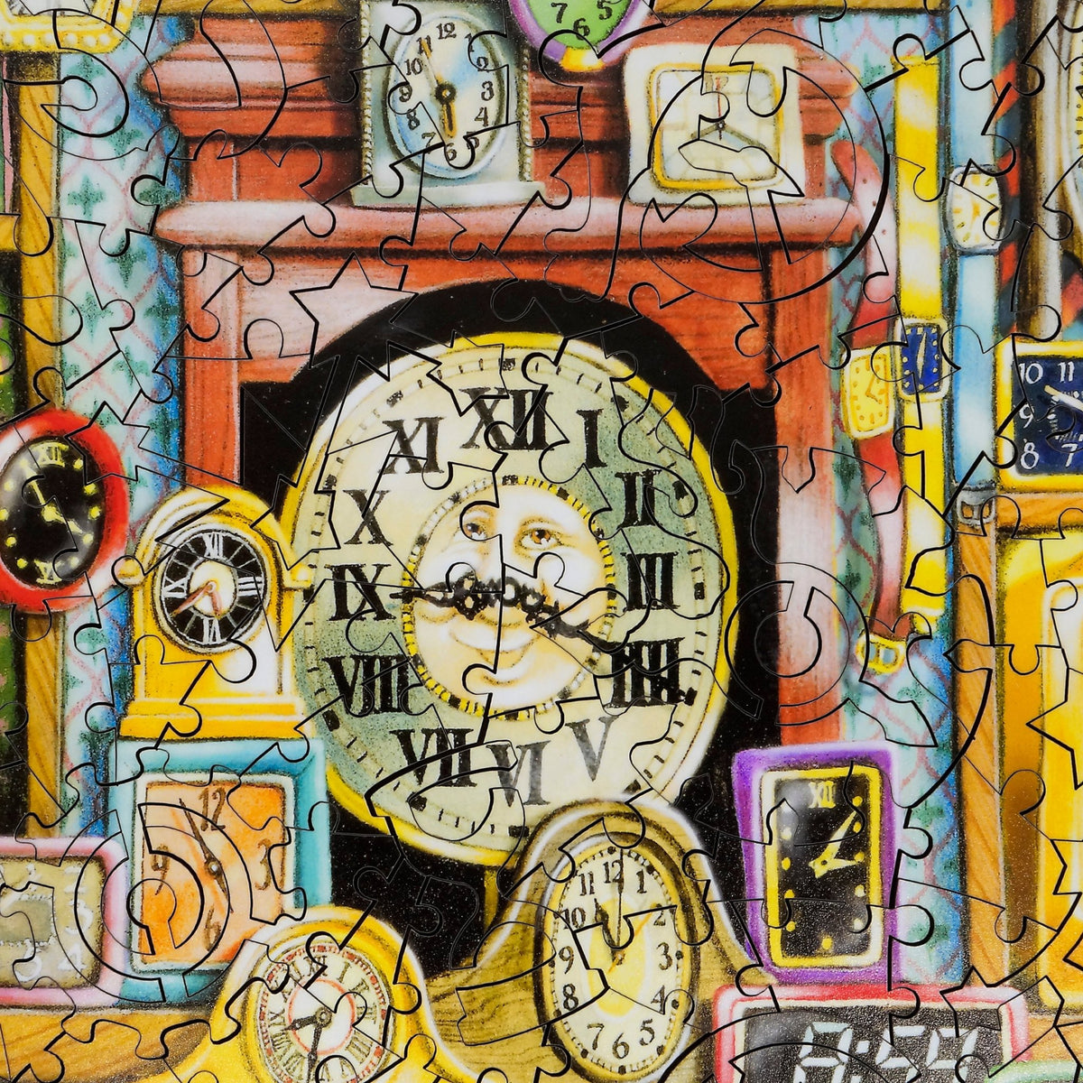 Telling Time - 477 Piece Wooden Jigsaw Puzzle - Nautilus Puzzles - Wooden Jigsaw Puzzles For Adults