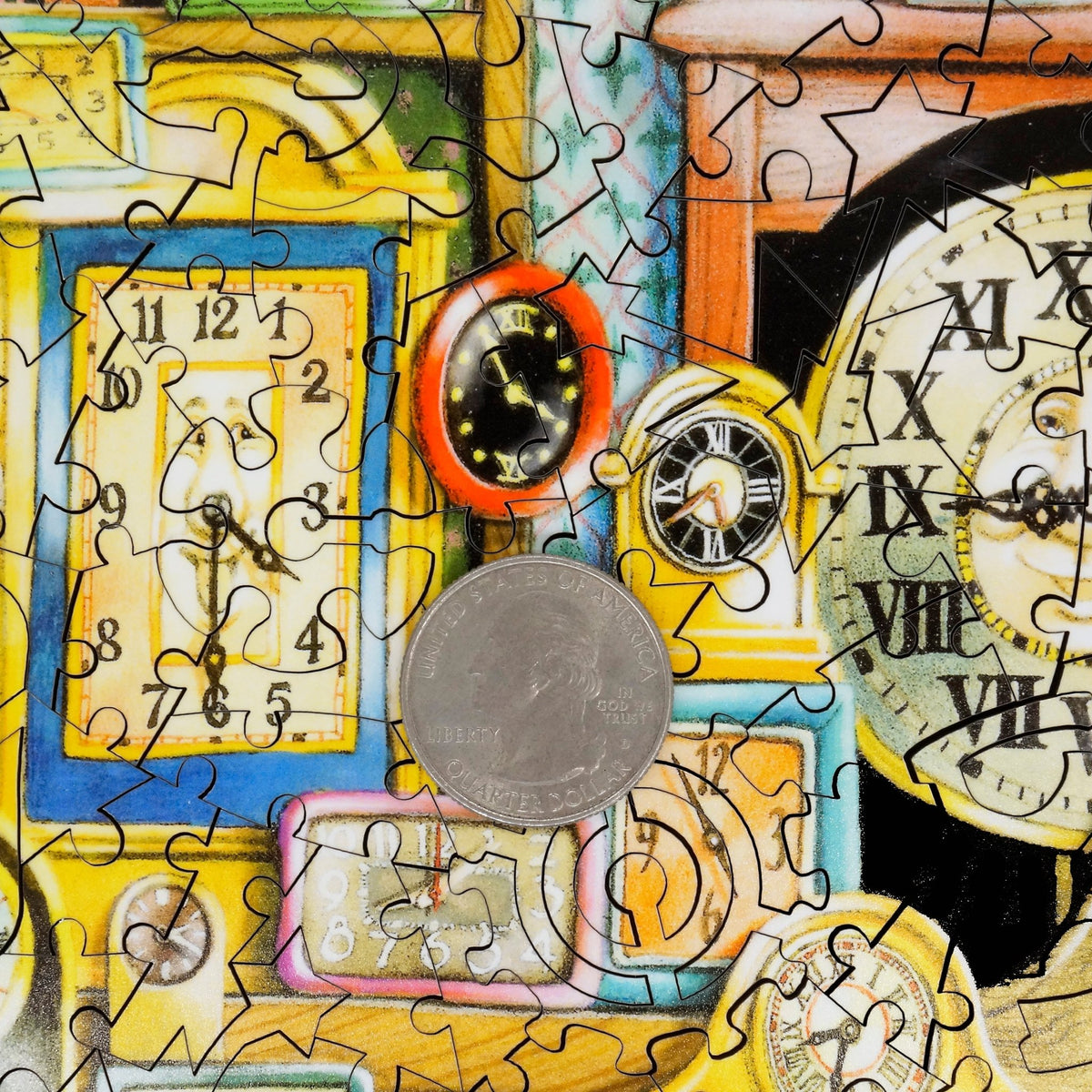 Telling Time - 477 Piece Wooden Jigsaw Puzzle - Nautilus Puzzles - Wooden Jigsaw Puzzles For Adults