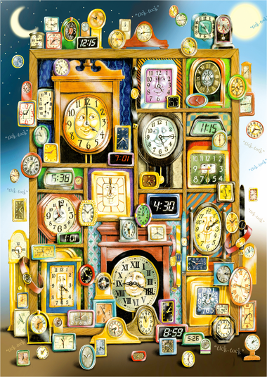 Telling Time - 477 Piece Wooden Jigsaw Puzzle - Nautilus Puzzles - Wooden Jigsaw Puzzles For Adults