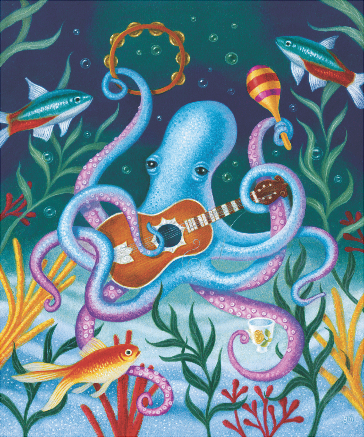 Tentacle Tunes (504 Piece Wooden Jigsaw Puzzle) - Nautilus Puzzles - Wooden Jigsaw Puzzles For Adults