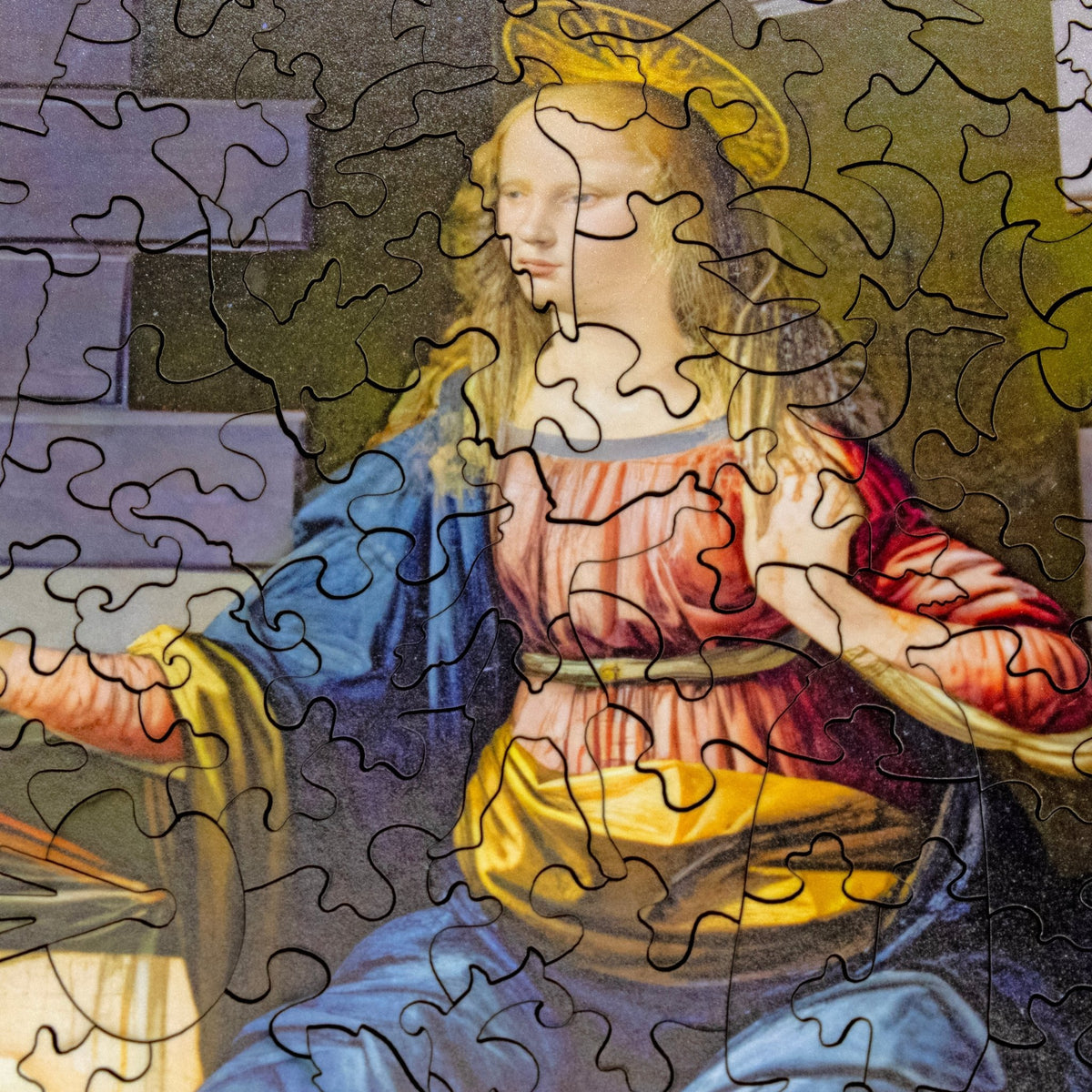 The Annunciation by Leonardo da Vinci (505 Piece Wooden Jigsaw Puzzle) - Nautilus Puzzles - Wooden Jigsaw Puzzles For Adults