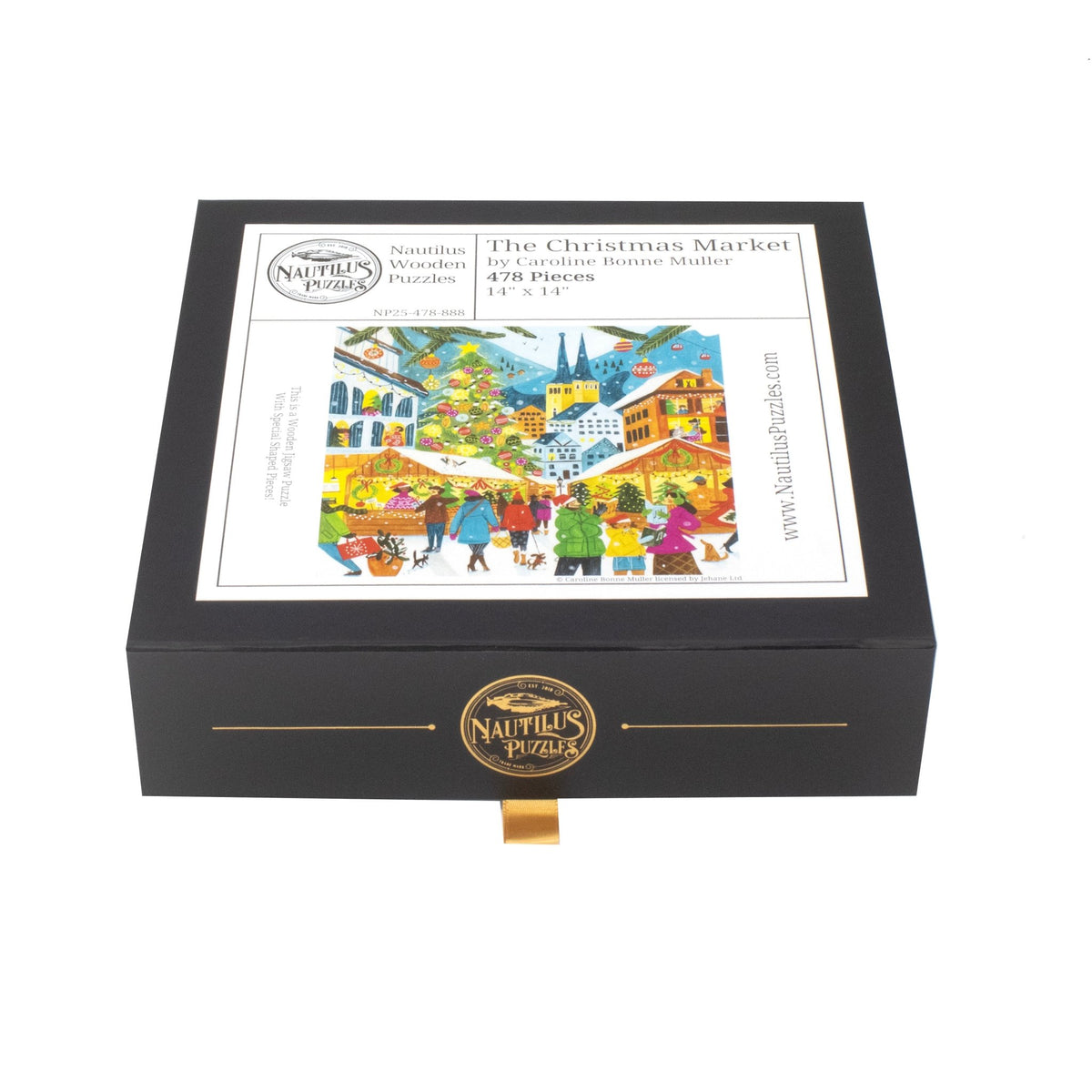 The Christmas Market (478 Piece Christmas Wooden Jigsaw Puzzle) - Nautilus Puzzles - Wooden Jigsaw Puzzles For Adults